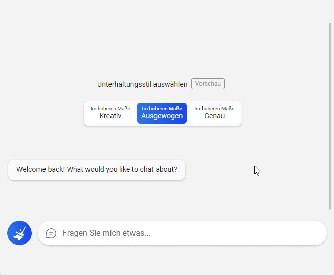 Interaktion mit Bing AI für eine E-Mail an den Kunden Kundenservice