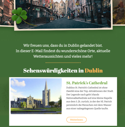 Kampagne während des Urlaubsaufenthaltes